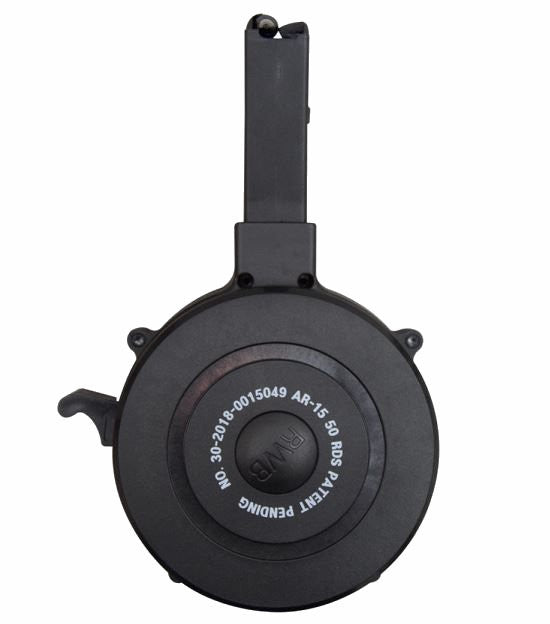 Red White And Blue AR-15/M16 50 Round Drum Magazine in Black
