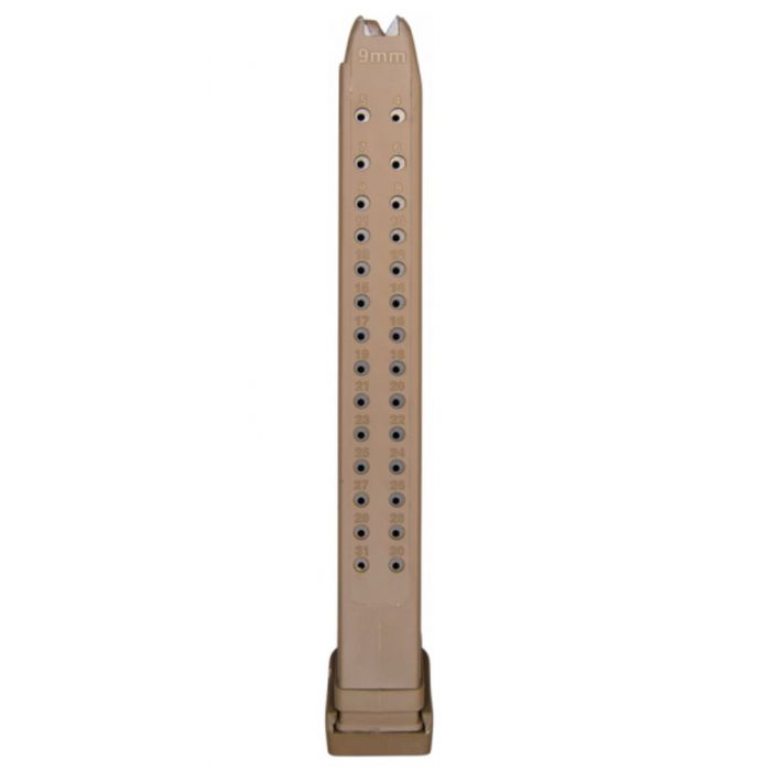 Red White And Blue Glock 9mm 33-Round Magazine Tan - RWB-G33RD9MM-TAN