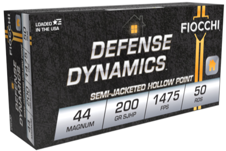 Fiocchi .44 Magnum 200 Grain SJHP Pistol Rounds – 50 Rounds per Box, 500 Rounds Case