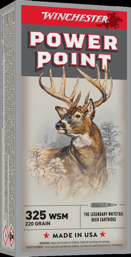 Winchester Super X Power-Point .325 WSM Hunting Ammunition - 220 Grain, 20 Rounds per Box
