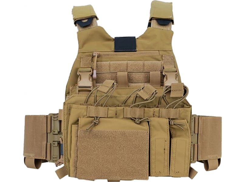 Guard Dog Security TRAKR-FDE-PRO Firearm Plate Carrier in FDE with Placard