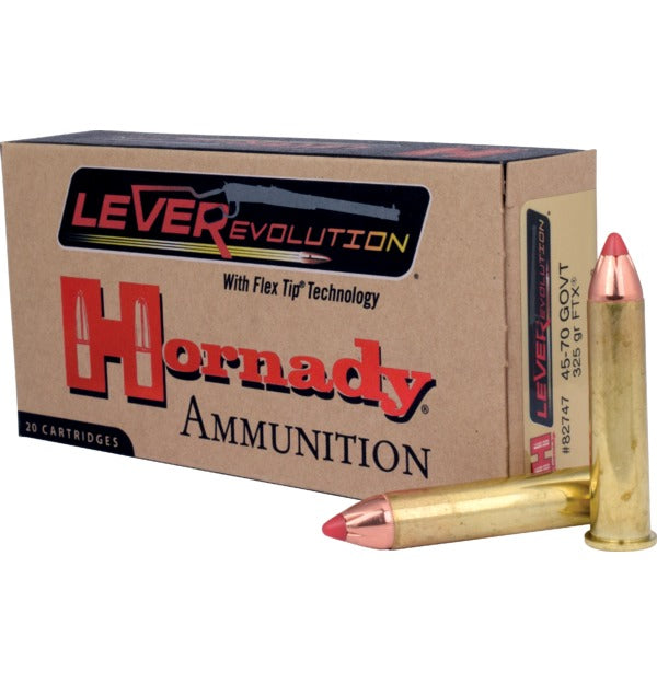 Hornady LeverRevolution .45-70 Government 325-Grain Flex Tip Expanding Hunting Ammo - 20 Rounds Per Box