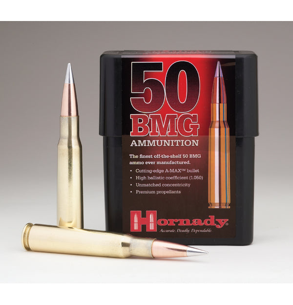 Hornady Match .50 BMG 750-Grain A-Max Target Shooting Ammunition (10 Rounds per Box)