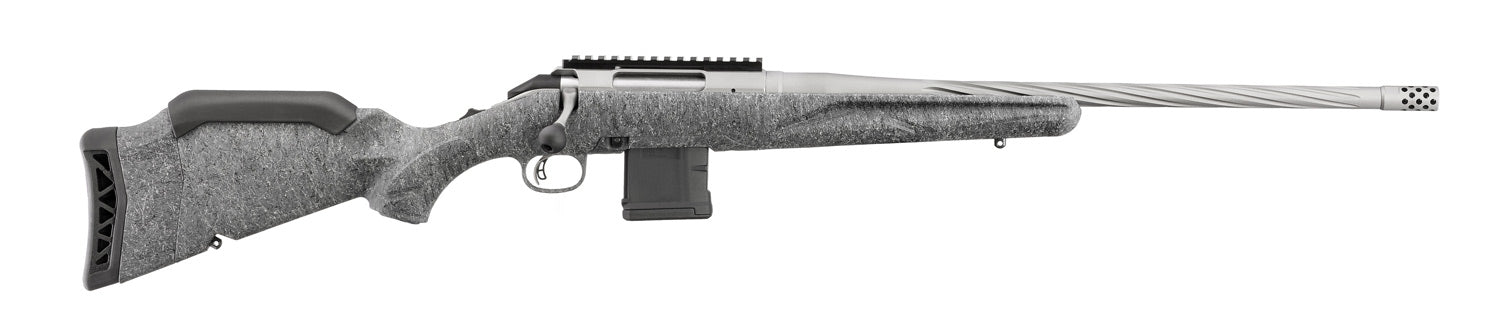 Ruger American G2 .223 Remington Bolt-Action Rifle with 20-inch Spiral Fluted Barrel and Gray Splatter Stock