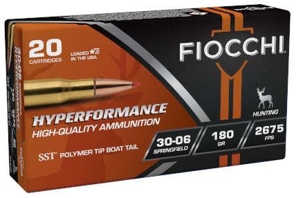 Fiocchi 3006HSC Hunting Ammunition - 30-06 Springfield, 180 Grain Super Shock Tip (SST), 20 Rounds