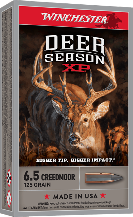 Winchester Ammo Deer Season XP 6.5 Creedmoor 125-Grain Poly Tip Hunting Ammunition, 20 Rounds per Box