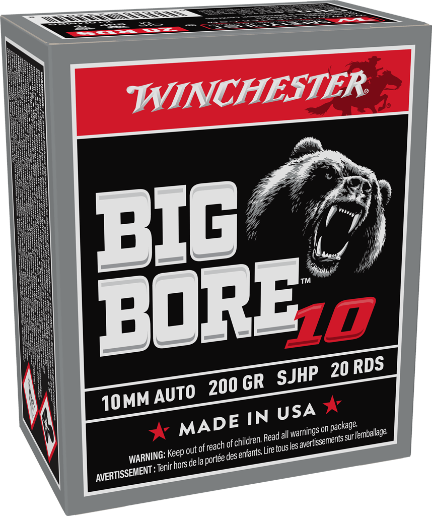 Winchester Ammo Big Bore 10mm 200-Grain Jacketed Soft Point – Hunting Series, 20 Rounds per Box