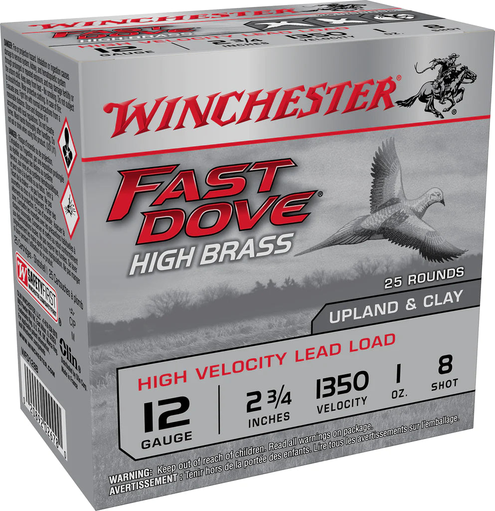 Winchester Ammo 12 Gauge Dove & Clay #8 Shot, 2-3/4 Inch, 25 Rounds per Box