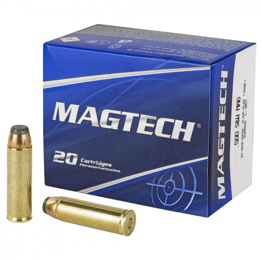 Magtech .500 S&W 325-Grain Semi-Jacketed Soft Point Flat Ammo – 20 Rounds per Box, 25 Boxes per Case
