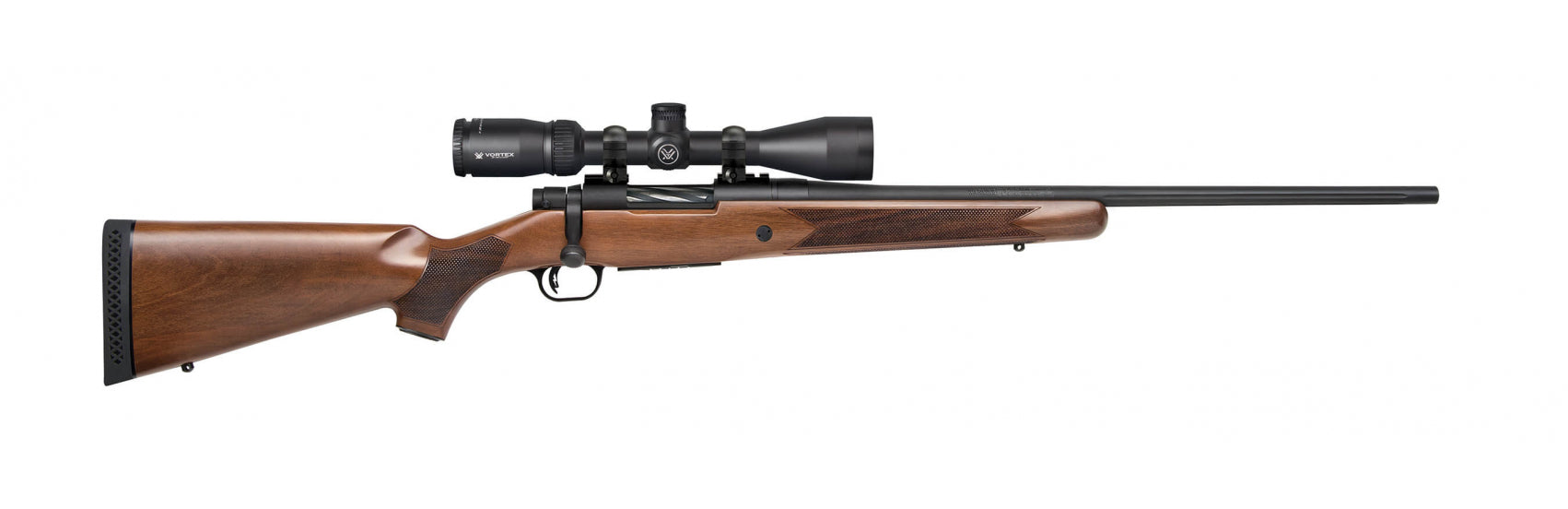 Mossberg Patriot 6.5 Creedmoor Bolt Action Rifle with Vortex Crossfire II Scope and Walnut Stock
