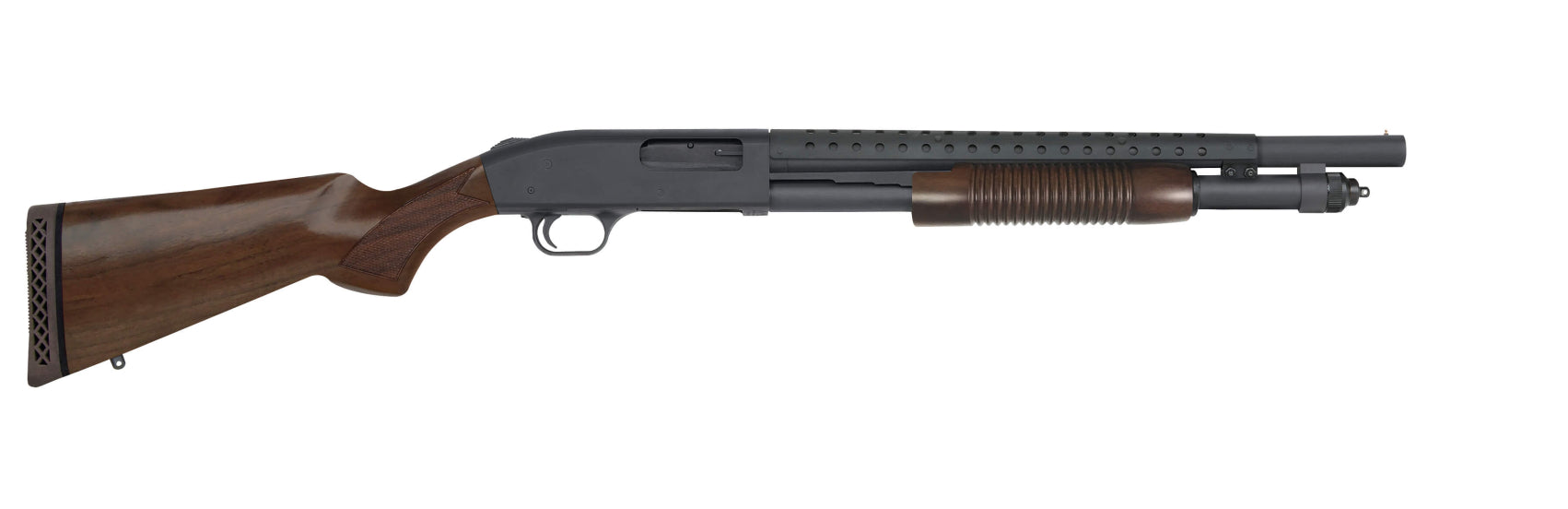 Mossberg 590 Retrograde 12 Gauge Pump Shotgun with Walnut Stock and 18.5-inch Barrel