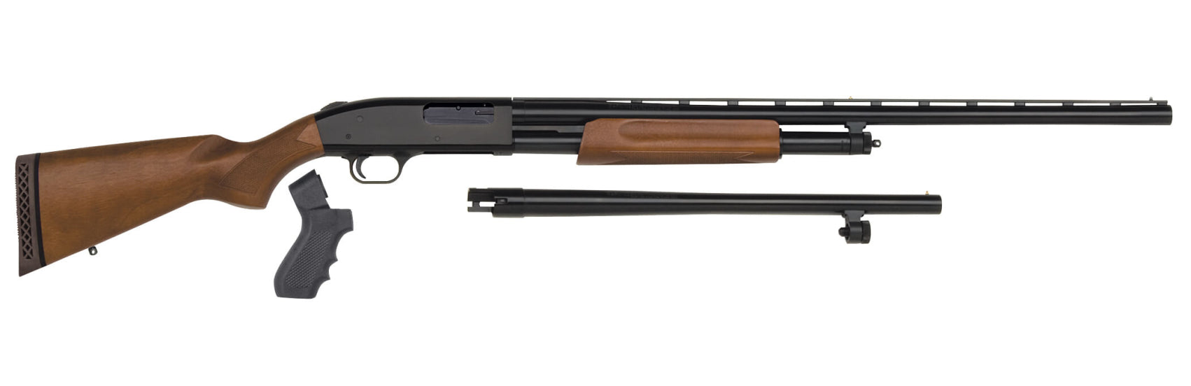 Mossberg 500 Combo 12 Gauge Shotgun with Pistol Grip and Vent Rib Barrel