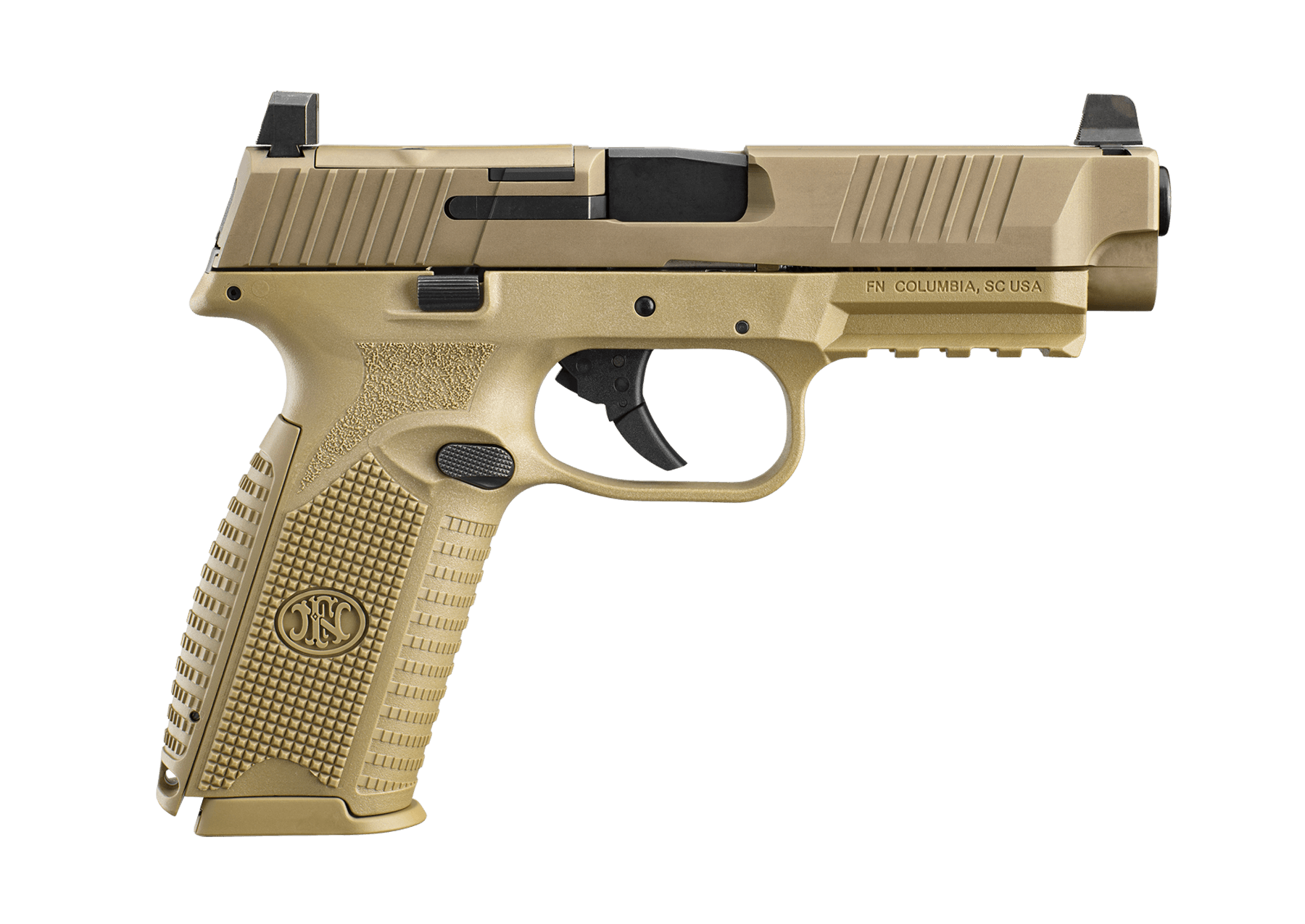 FN 509F MRD NMS 4.5-inch 9mm Semi-Auto Pistol in Flat Dark Earth with 2 Magazines