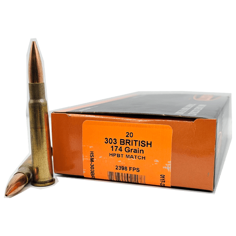 HSM Ammunition 303 British 174-Grain HPBT Match, 20 Rounds per Box