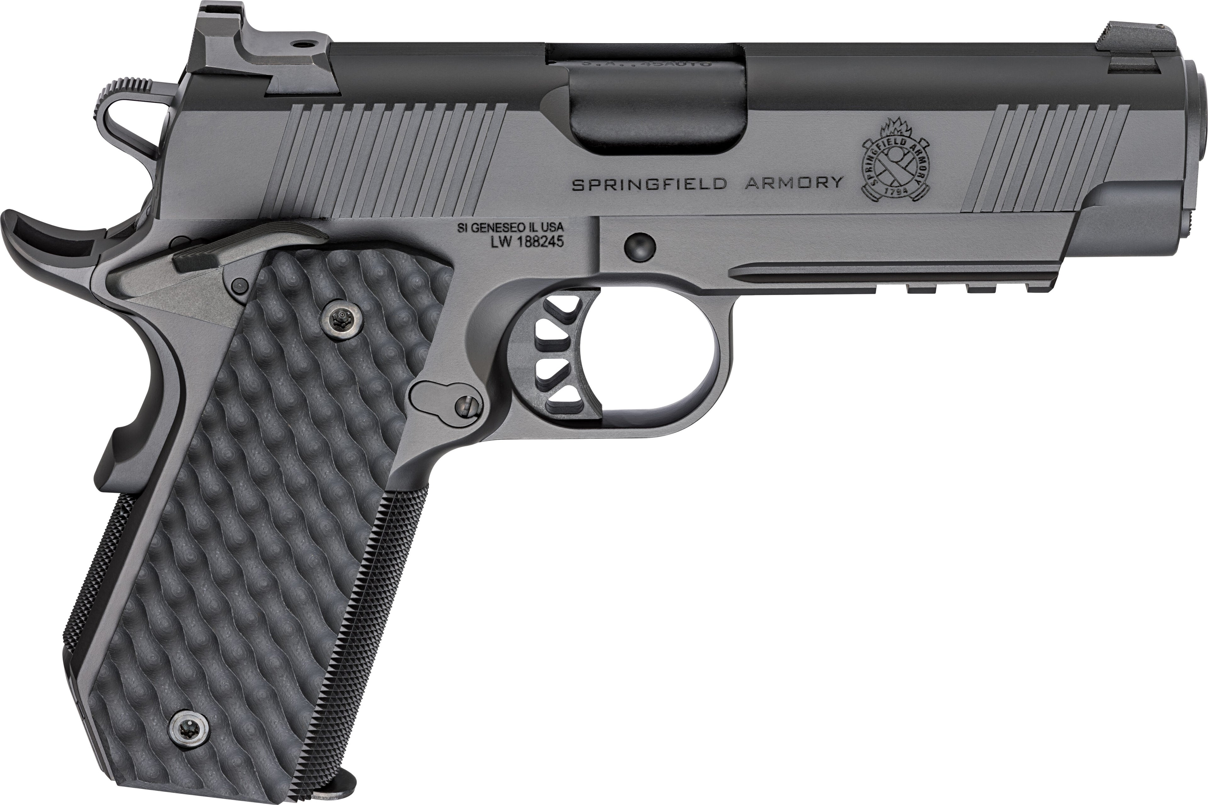 Springfield Armory TRP 1911 Commander 4.25-inch 45 ACP with Carry Cut and Rail, Black Cerakote Finish