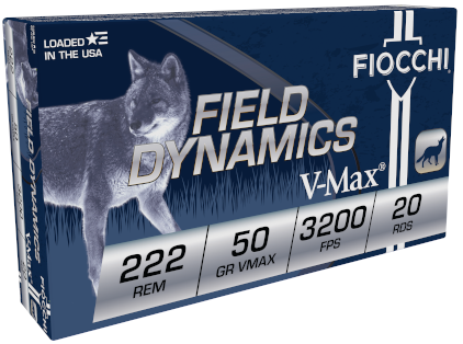 Fiocchi .222 Rem Mag 50 Grain V-Max Varmint Ammo - 20 Round Box