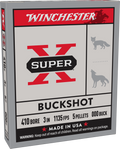 Winchester Ammo 410 Gauge 3-inch Buckshot with Steel Shot, 5 Pellets - 5 Rounds per Box