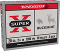 Winchester Ammo Winchester Spr-X 20 Gauge Buckshot, 3 Buck, 2.75 Inch 5 Rounds per Pack