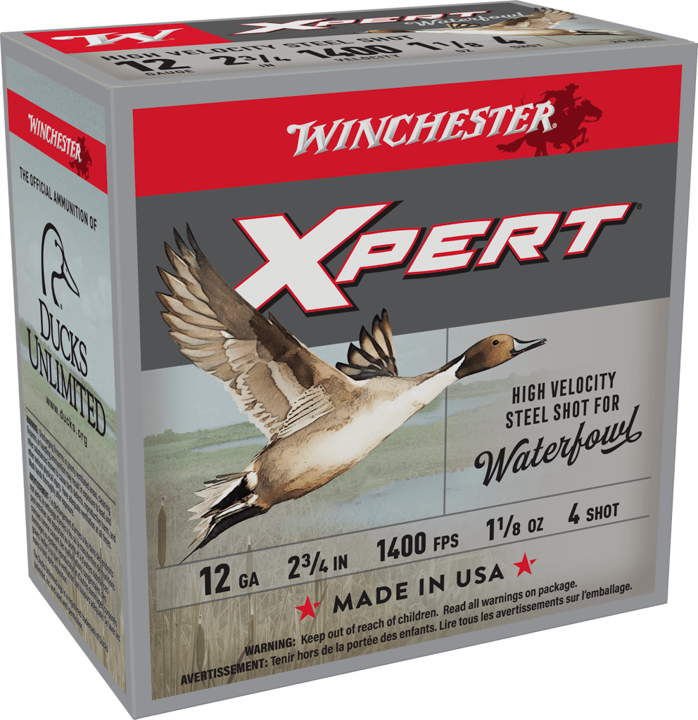 Winchester Ammo Super X Xpert High Velocity 12 Gauge Steel Shotshells, 2-3/4 inch, 1-1/8 oz #4 Steel Shot, 25 Rounds per Box