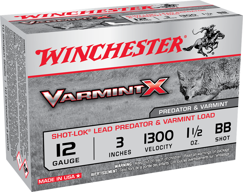 Winchester Ammo VARMINT X Shot Lok 12 Gauge BB Buckshot - 1½ oz Copper-Plated Lead for Small Game Hunting
