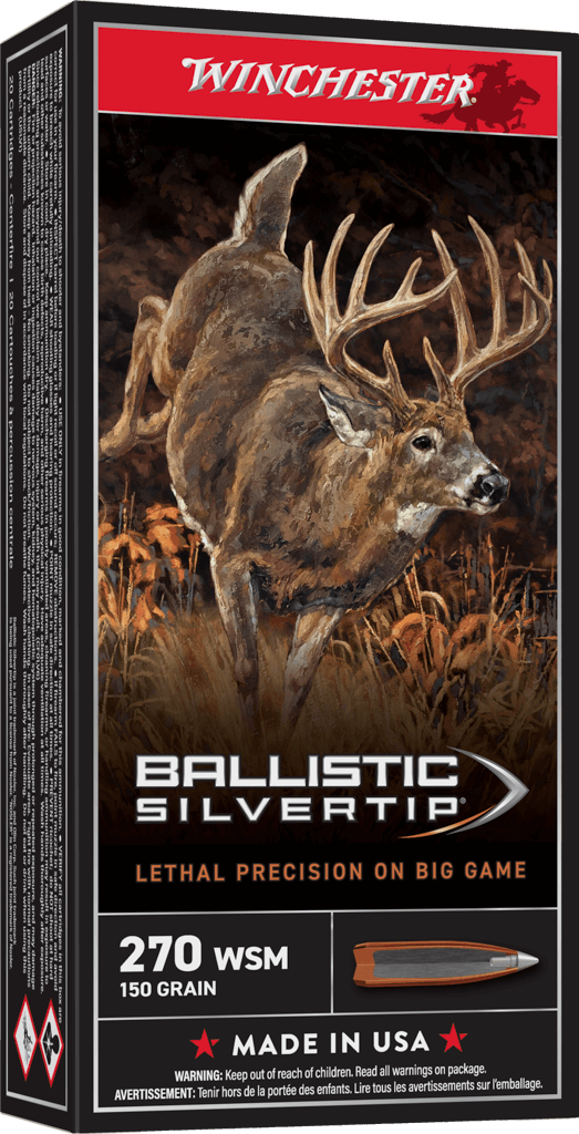 Winchester Ammo SilverTip .270 WSM 150-Grain Rapid Controlled Expansion Polymer Tip – 20 Rounds per Box