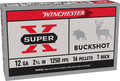 Winchester Ammo Super X 12GA 2.75 inch #1 Buckshot – 5 Rounds Per Box, 50 Boxes Per Case