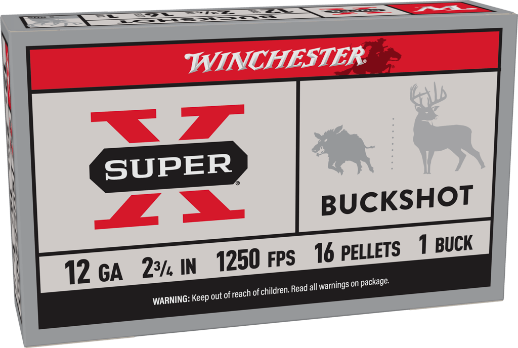 Winchester Ammo Super X 12GA 2.75 inch #1 Buckshot – 5 Rounds Per Box, 50 Boxes Per Case