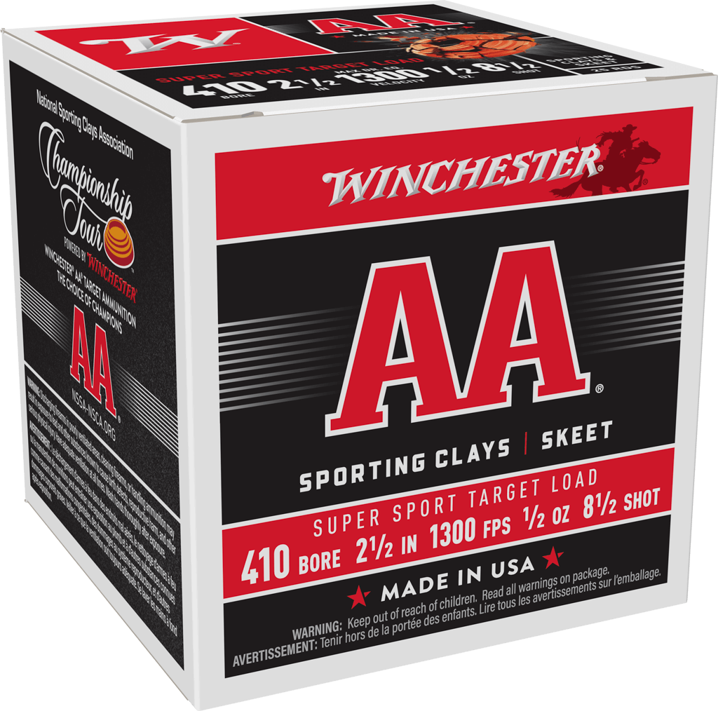 Winchester Ammo AA Super Sport 410GA Shotshell, 2.5-Inch, 1/2 oz #8.5 Shot, 25 Rounds per Box