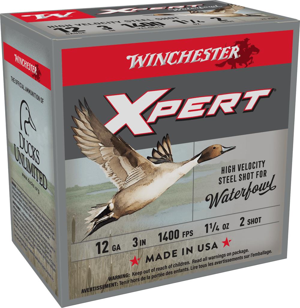 Winchester Ammo Xpert Steel Shot 12 Gauge 3" 1-1/4 oz #2 Shot — High Velocity Waterfowl Hunting Shells (25 Rounds per Box)