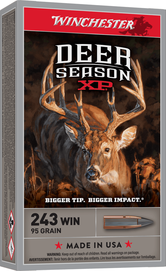 Winchester Ammo Deer Season XP .243 Winchester 95-Grain Poly Tip Centerfire Rifle Ammunition, 20 Rounds Per Box