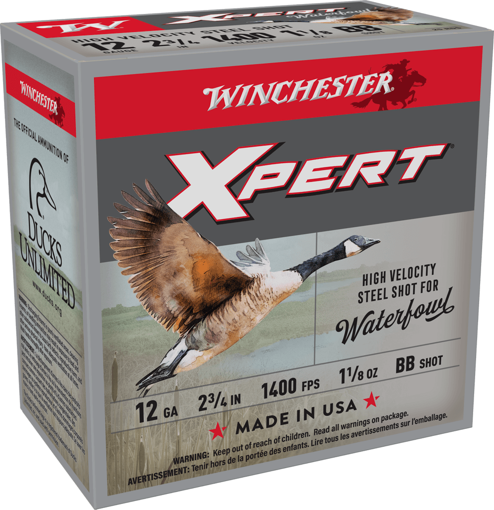 Winchester Ammo Xpert Steel Waterfowl 12 Gauge Shotshell, 2-3/4 inch, 1-1/8 oz BB Shot, 1400 FPS, 25 Rounds