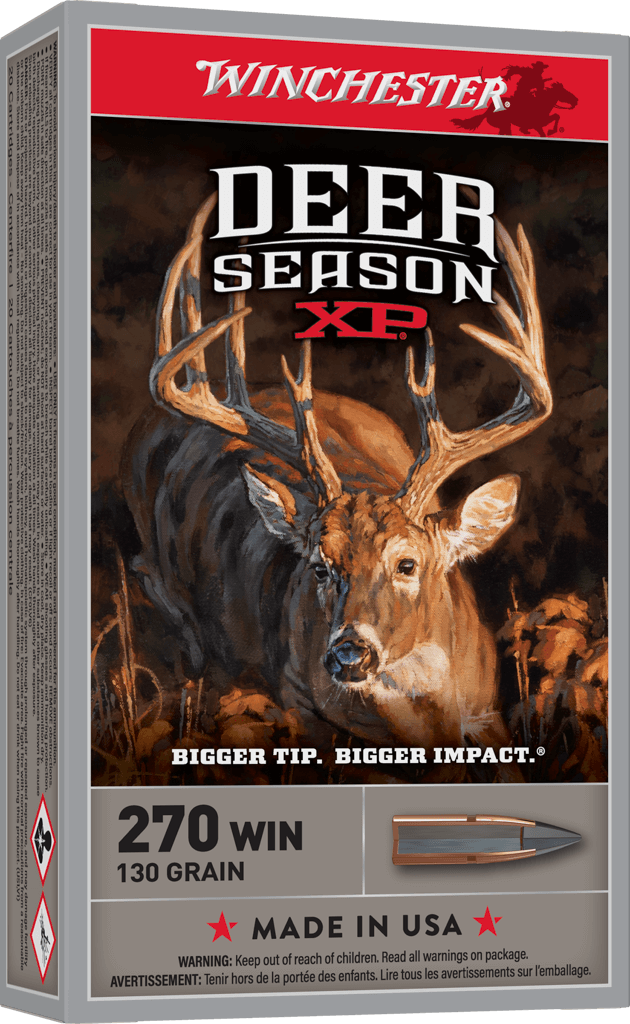 Winchester Ammo X270DS .270 Winchester Centerfire Hunting Ammo - 130 Grain Poly Tip, 20 Rounds