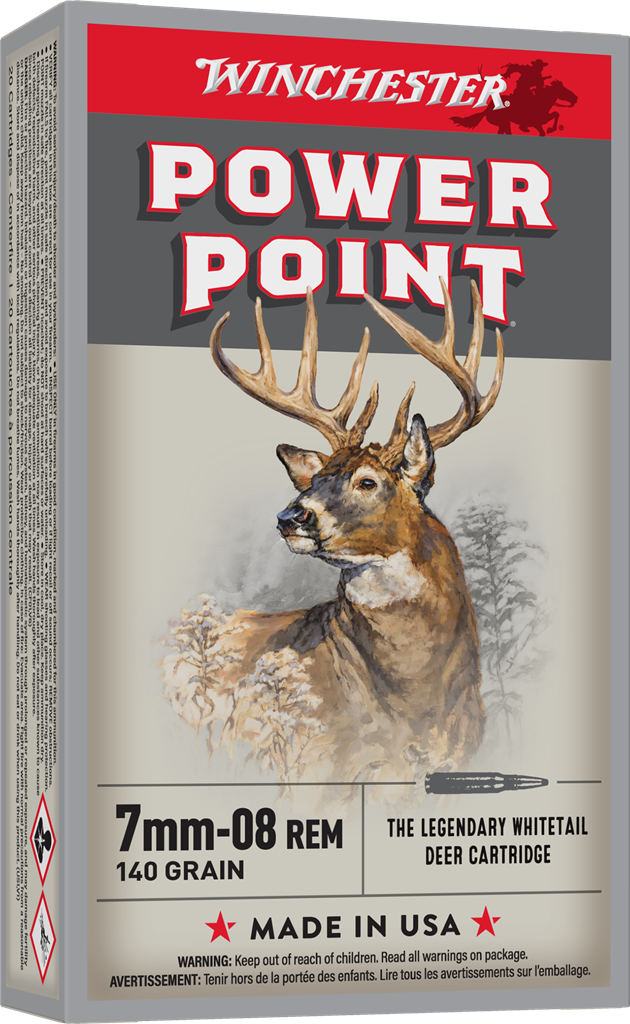 Winchester Ammo Super X Power Point 7mm-08 Rem 140 Grain Centerfire Hunting Rounds (20 Rounds per Box)