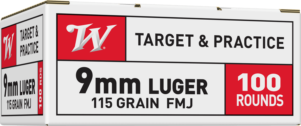 Winchester Ammo USA 9mm 115-Grain FMJ 100-Round Box - White Box Series