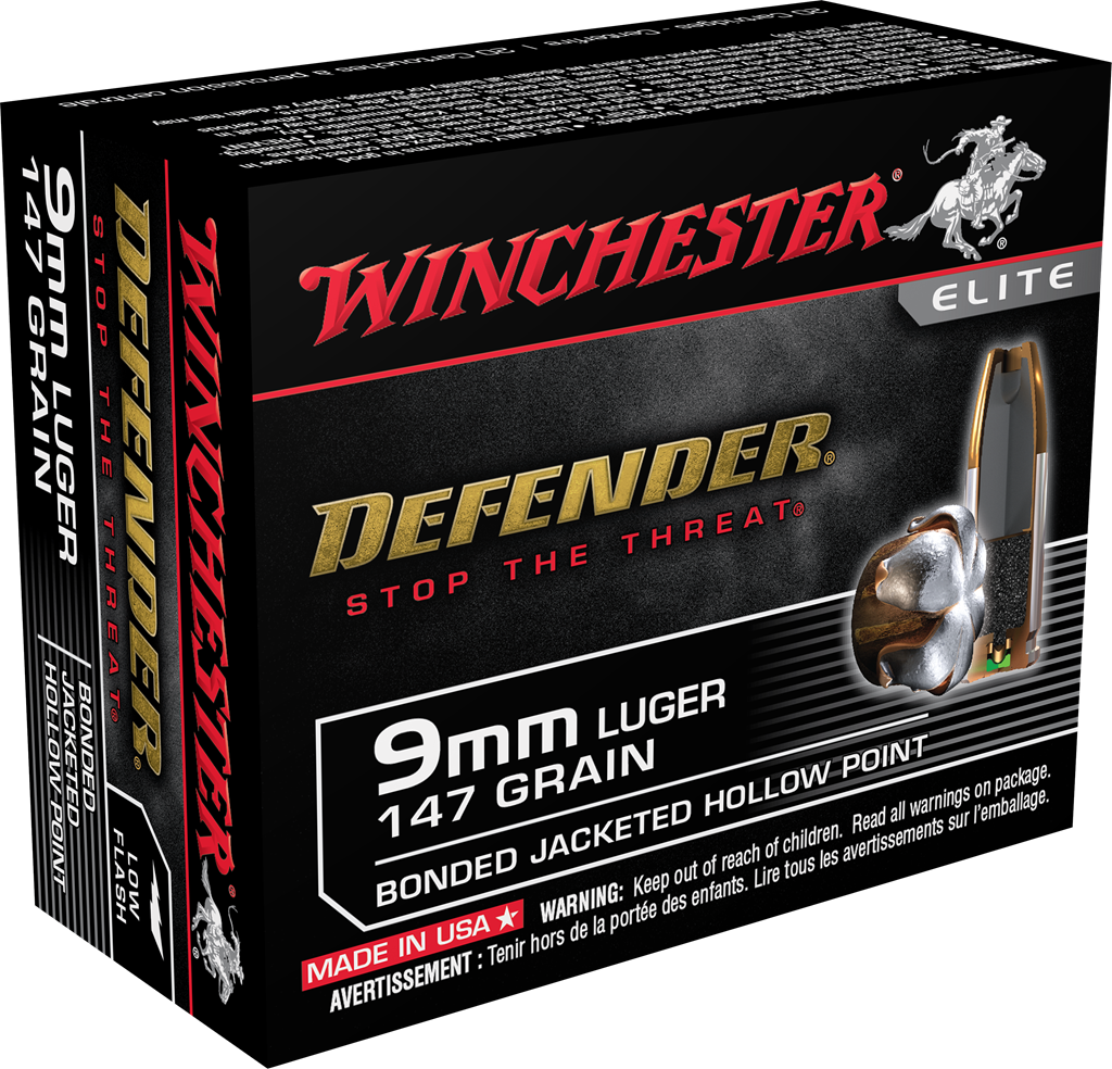 Winchester Ammo PDX1 Defender 9mm 147-Grain Bonded Jacketed Hollow Point Ammunition