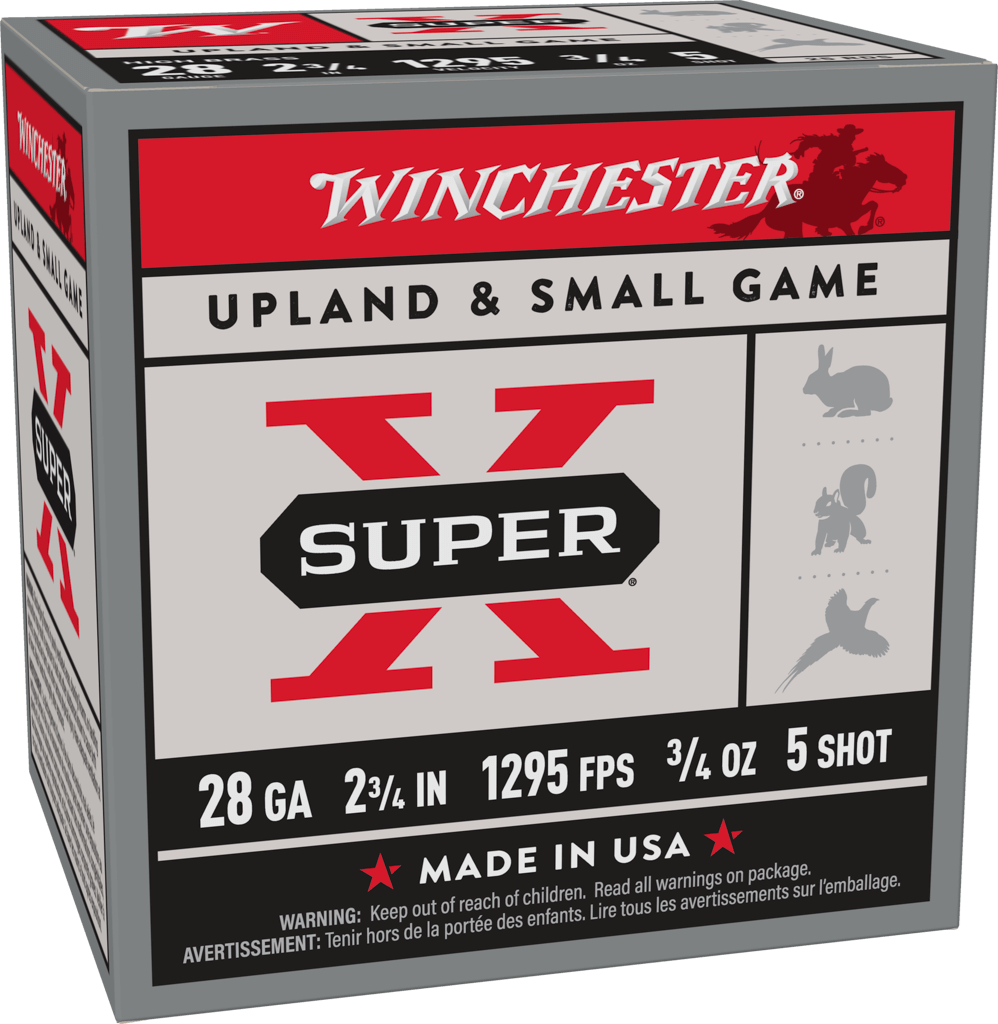 Winchester Ammo 28 Gauge Heavy Game Load Shotshells, 3/4 oz Lead Shot, 25 Rounds per Box