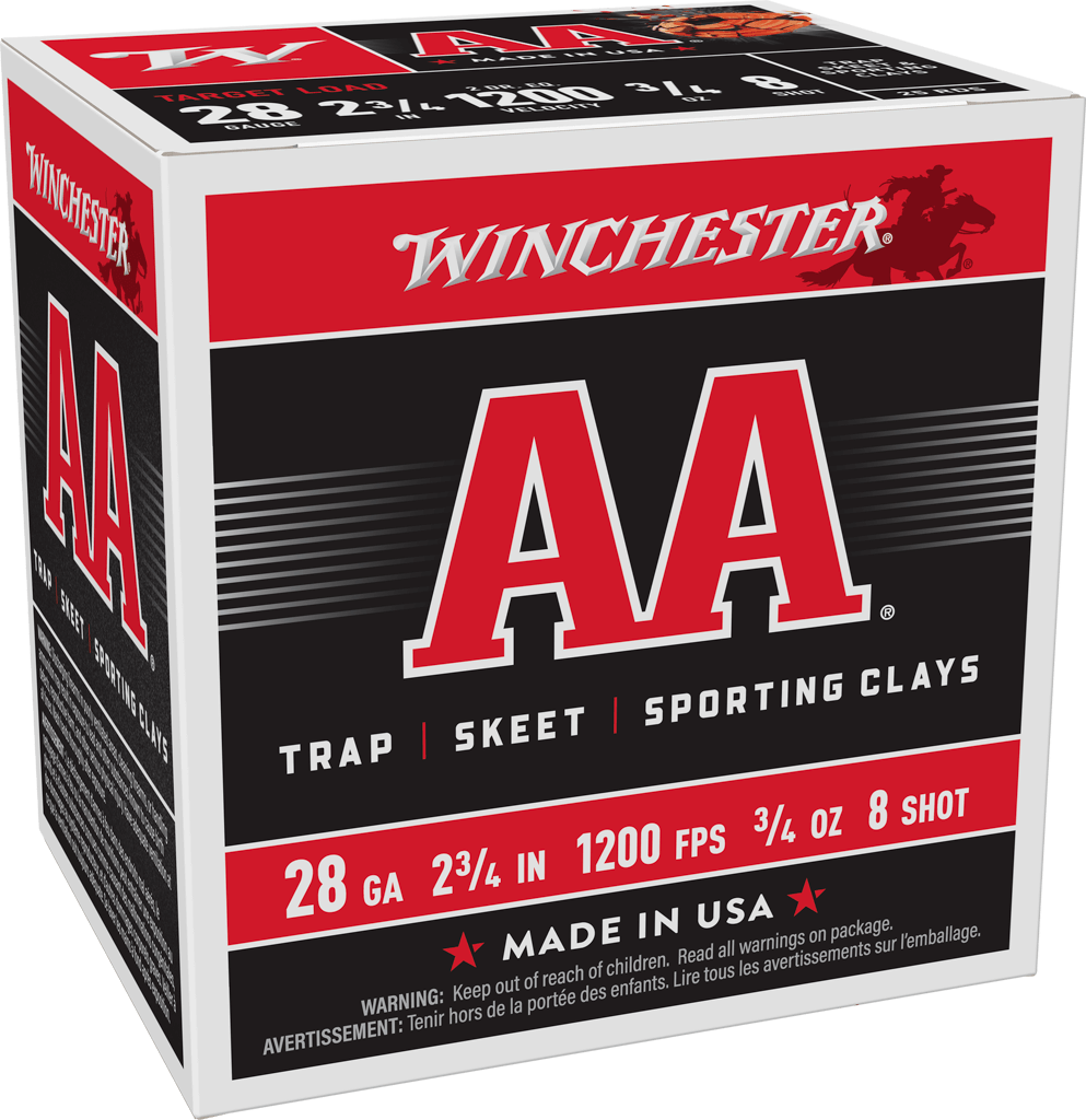Winchester Ammo AA 28 Gauge 2-3/4 Inch 3/4 oz #8 Shotshell - 25 Rounds per Box