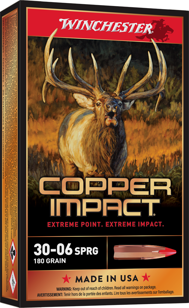 Winchester Ammo Copper Impact 30-06 Springfield 180-Grain Lead-Free Hunting Rounds (20 Rounds)