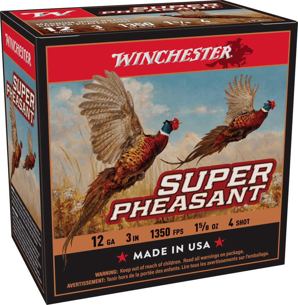 Winchester Ammo Super Pheasant Magnum H.V. 12 Gauge 3" #4 Copper-Plated Lead Shotshells - 25 Rounds per Box