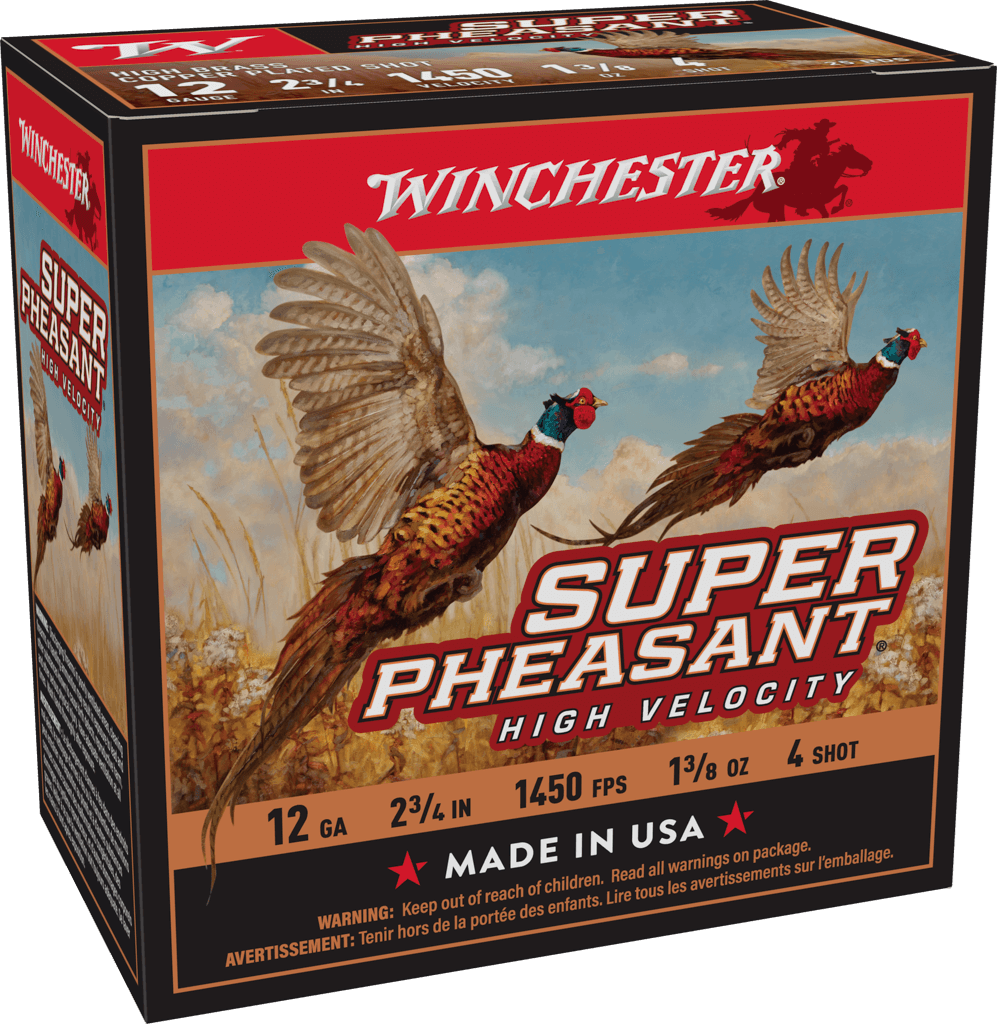 Winchester Ammo Super Pheasant HV 12GA 2-3/4 inch 1-3/8 oz #4 Copper-Plated Lead Shotshells