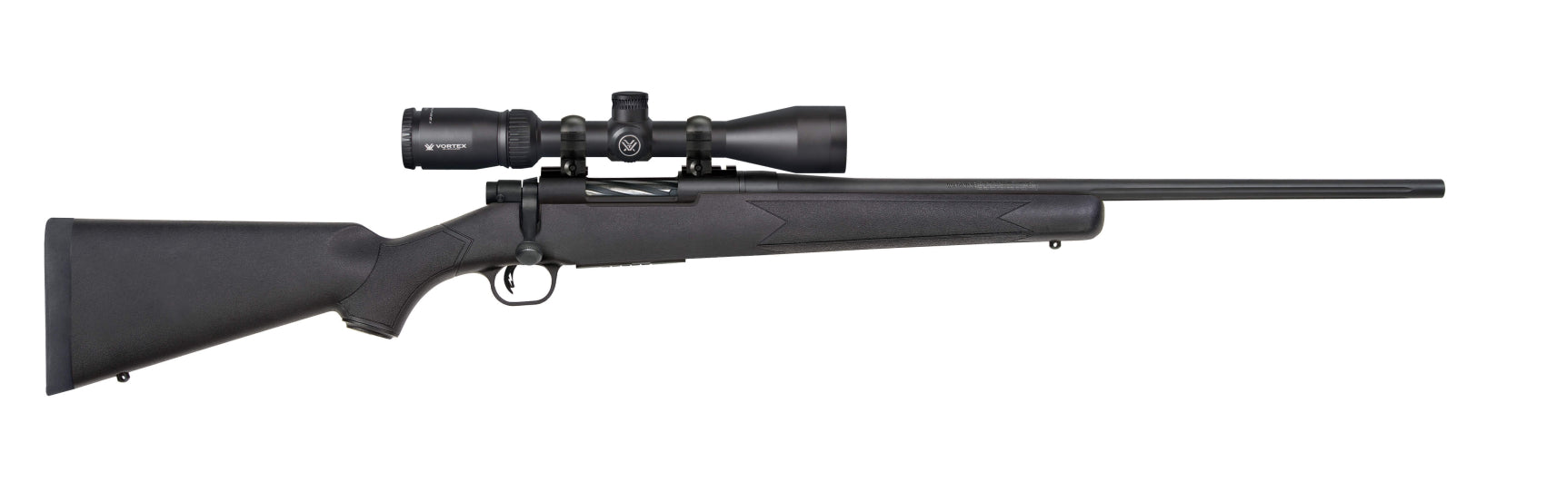 Mossberg Patriot .243 Winchester Bolt-Action Rifle with 22-Inch Fluted Barrel and Vortex Crossfire II Scope