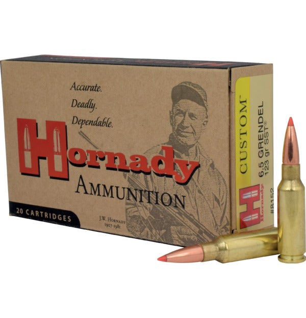 Hornady Custom 6.5 Grendel 123 Grain SST Hunting Ammunition, 20 Rounds per Box