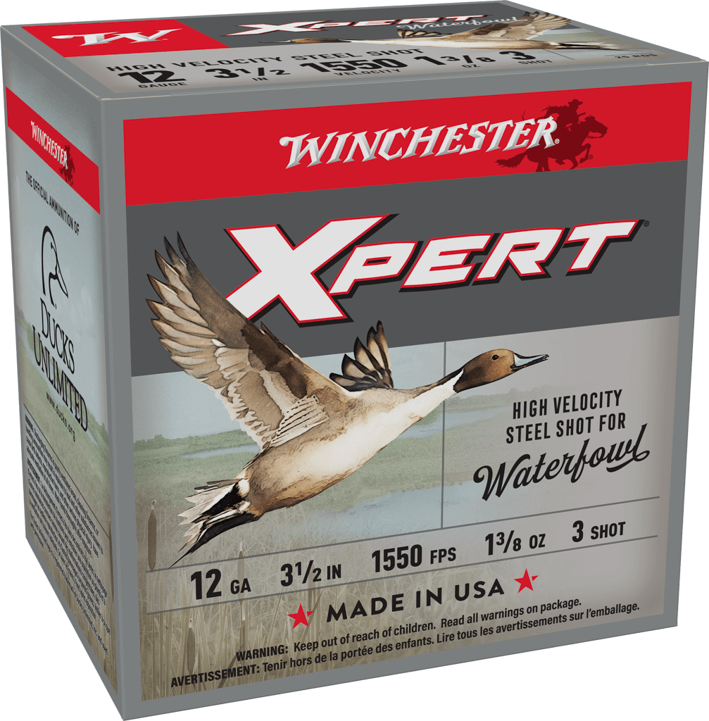 Winchester Ammo Super X 12 Gauge 3-1/2 inch Steel Shot for Waterfowl Hunting, 1-3/8 oz #3, 25 Rounds