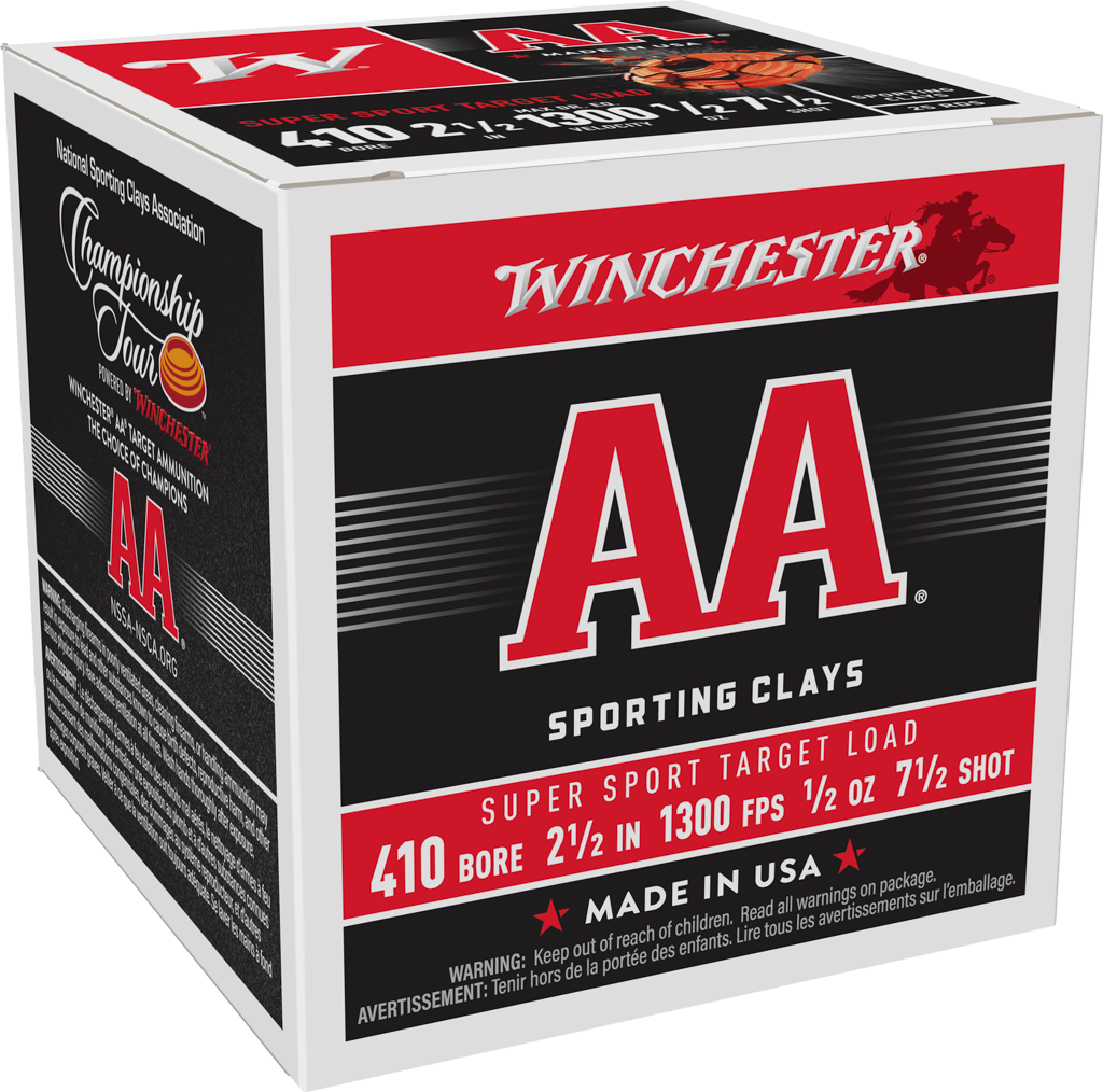 Winchester Ammo Super Sport Sporting Clay .410 Gauge Shotshells - 1/2 oz #7.5, 25 Rounds