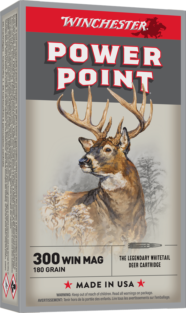 Winchester Ammo Super X Power Point .300 Win Mag 180-Grain Soft Point Rounds - 20 Rounds per Box