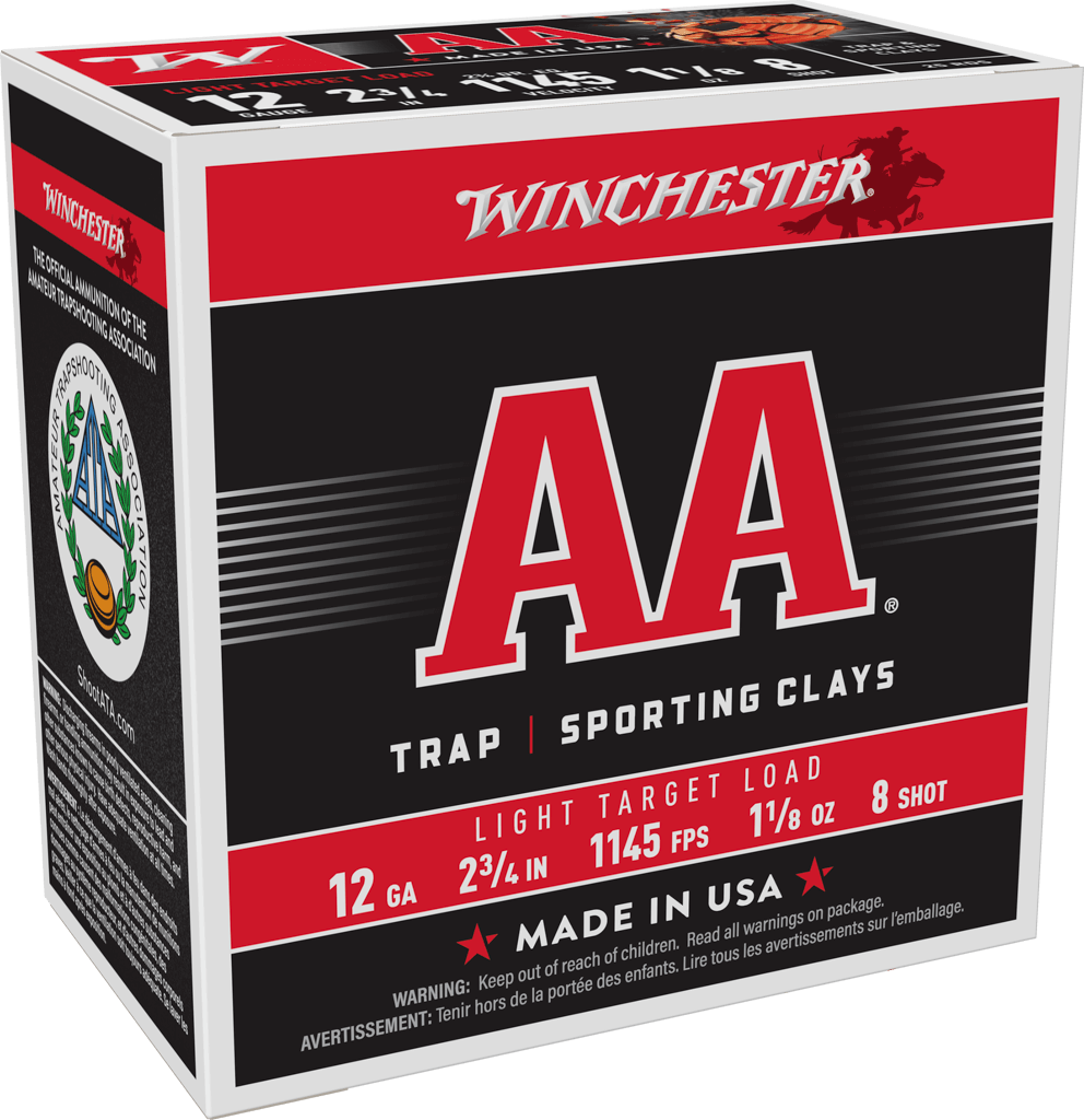 Winchester Ammo AA Lite Target 12 Gauge Shotshell, 2-3/4 Inch, 8 Shot, 1-1/8 Oz, 25 Rounds per Box