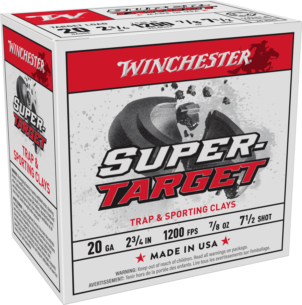 Winchester Ammo Super Target 20 Gauge 7/8 oz Lead Shot, 7.5 Size, 25 Rounds per Box