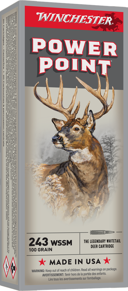 Winchester Ammo X243WSS Power-Point 100-Grain Centerfire Rifle Ammo for Medium Game Hunting
