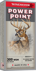 Winchester Ammo Power Point .300 WSM 150 Grain Centerfire Rifle Rounds - 20 Rounds per Box, 200 Rounds per Case