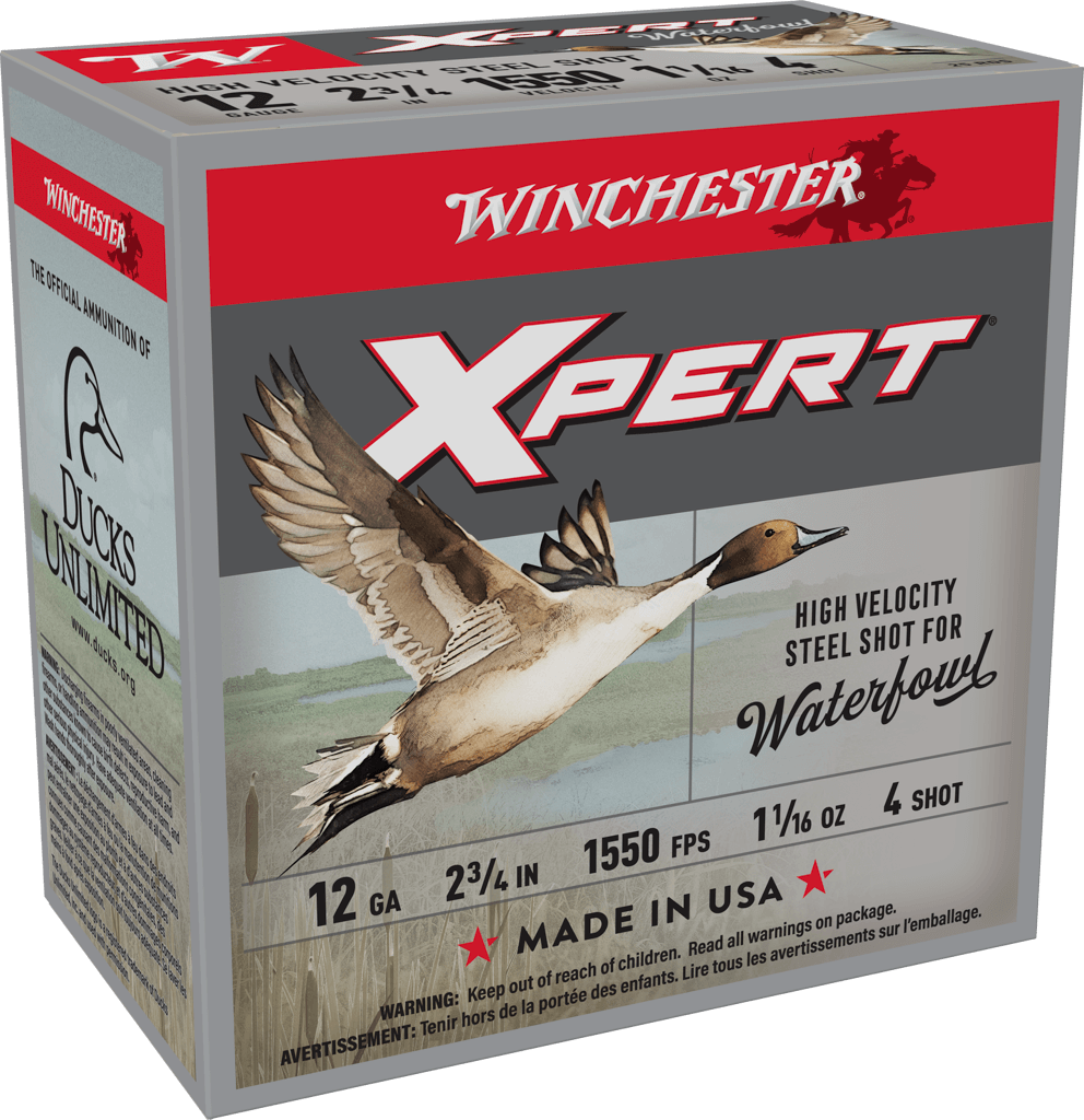 Winchester Ammo Super X Xpert HV 12 Gauge Steel Shot for Waterfowl, 2 3/4 Inch, 1-1/16 Ounce, #4, 25 Rounds per Box